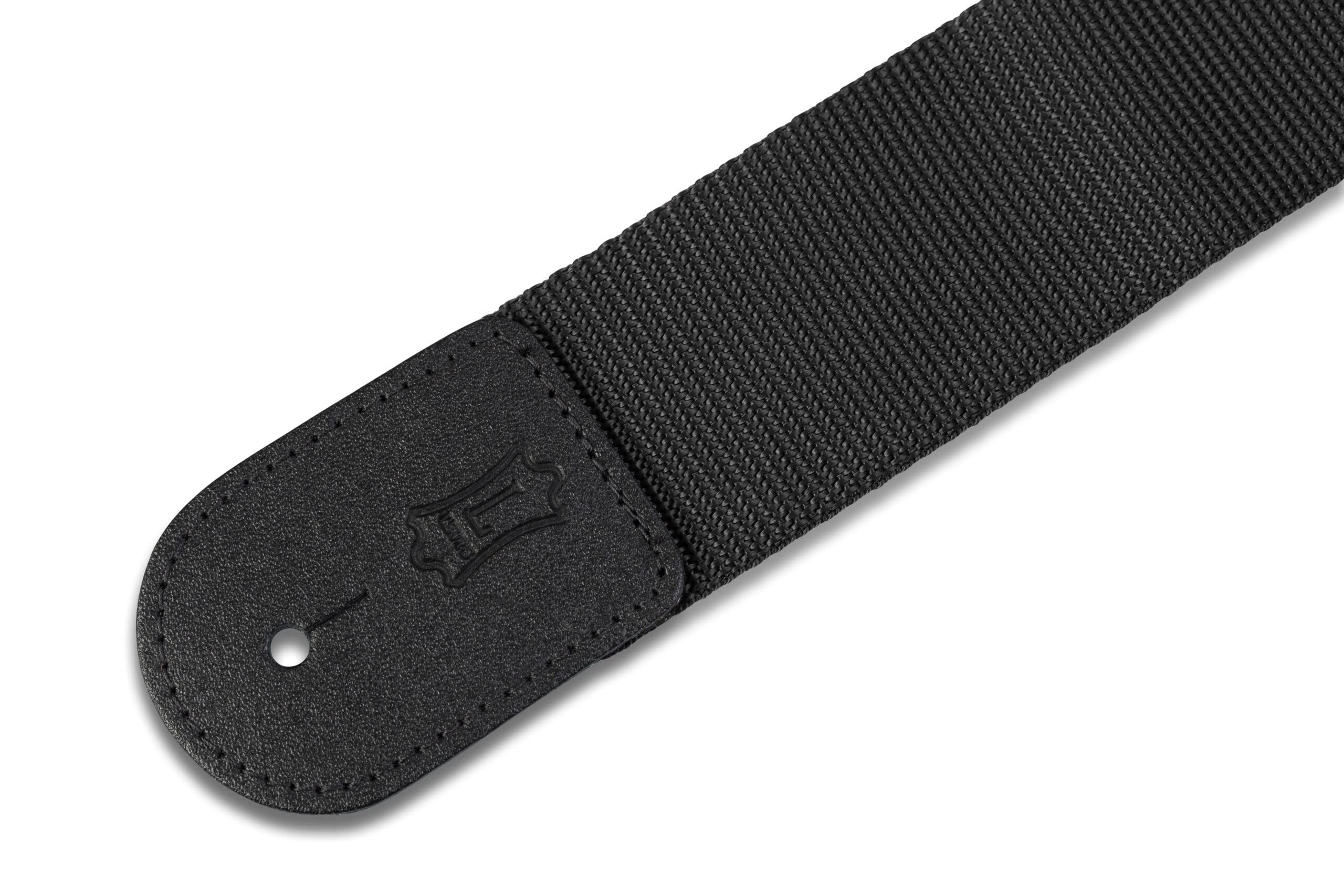 Levy's Leathers 2'' Polypropylene Guitar Strap with Genuine Leather Ends and Tri-glide Adjustment; Black (M8POLY-BLK)